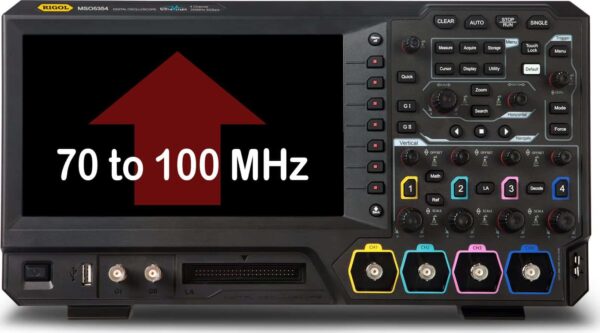 리골 Rigol MSO5000-BW0T1 - MSO5072/MSO5074의 경우 70MHz에서 100MHz로 대역폭 업그레이드
